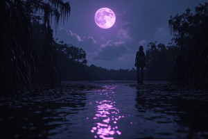Big Sister in Louisiana bayou under full purple moon - P2.jpg