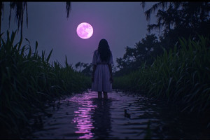 Big Sister in Louisiana bayou under full purple moon - P5.jpg