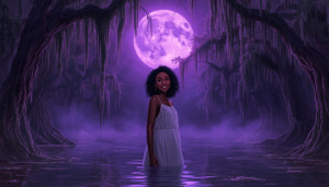 Big Sister in Louisiana bayou under full purple moon - L.jpg