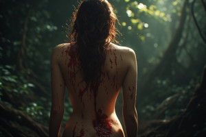 Naked back of a beautiful woman covered in blood - Р1.jpg