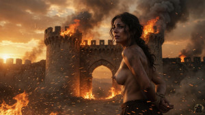 Managed to escape and sees castle burning.jpg