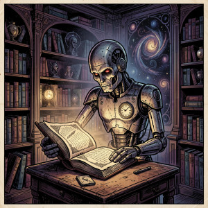 Clockwork AI Reads Forbidden Tome in Victorian Study.jpg