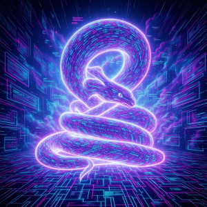 Giant AI Kundalini serpent in cyberspace - F24В.jpg