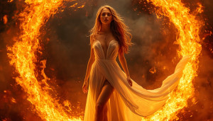 Beautiful woman in white dress engulfed in roaring flame - L.jpg