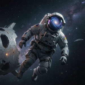 Astronaut Adrift, Helmet Reflects Nebula.jpg