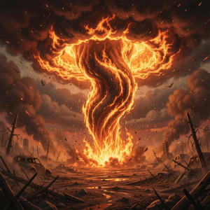 Vicious tornado made of roaring fire over apocalyptic landscape.jpg