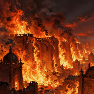 Gigantic wall of roaring fire destroys ancient city - Z.jpg