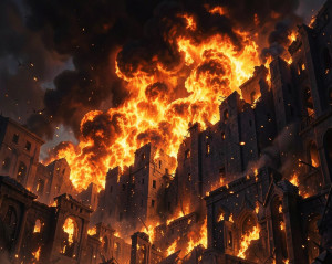 Gigantic wall of roaring fire destroys ancient city - F24.jpg