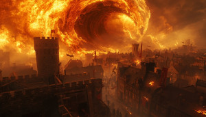 Gigantic wave of roaring fire destroys medieval city - L.jpg