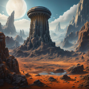 Mammoth stone tower on planet Saturn.jpg