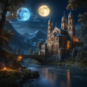 Catholic monastery on the river under full round blue moon.jpg