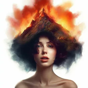 Вулкан в голове красивой женщины.webp