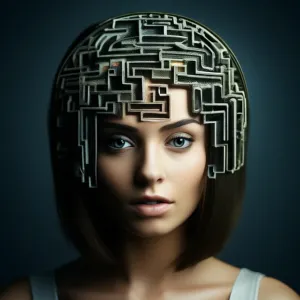 Лабиринт в голове красивой женщины.webp