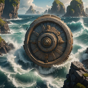 Mighty angel throws giant millstone into the sea.jpg