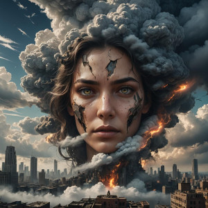 Giant face of a beautiful woman inside gigantic apocalyptic cloud over the city.jpg