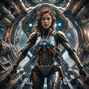 Beautiful mechanical woman inside a spaceship in a far-off galaxy.jpg