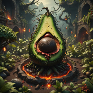 Giant demonic avocado in the Garden of Hell.jpg