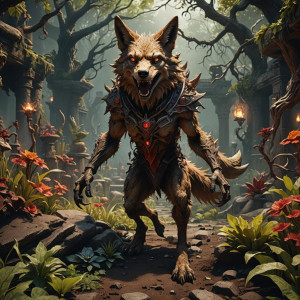 Giant demonic coyote in the Garden of Hell.jpg