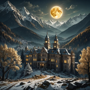 Haunted mental asylum in the Alps under full round golden moon.jpg