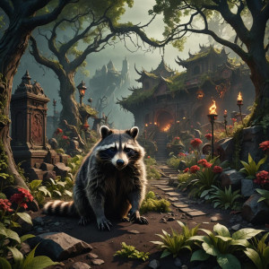 Giant demonic raccoon in the Garden of Hell.jpg