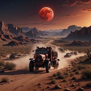 Hell on wheels in the Arizona desert under full round blood-red moon.jpg