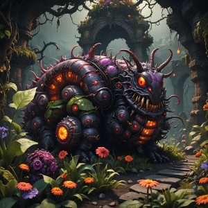 Giant demonic caterpillar in the Garden of Hell.jpg