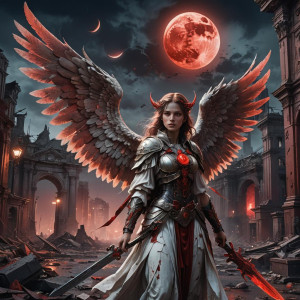Female angelic being in abandoned city under full round blood-red moon.jpg
