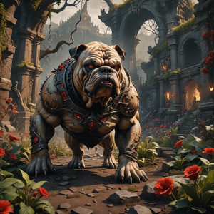 Giant demonic bulldog in the Garden of Hell.jpg