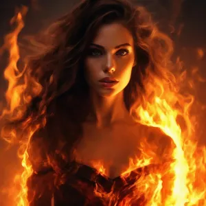 Красивая женщина в огне.webp